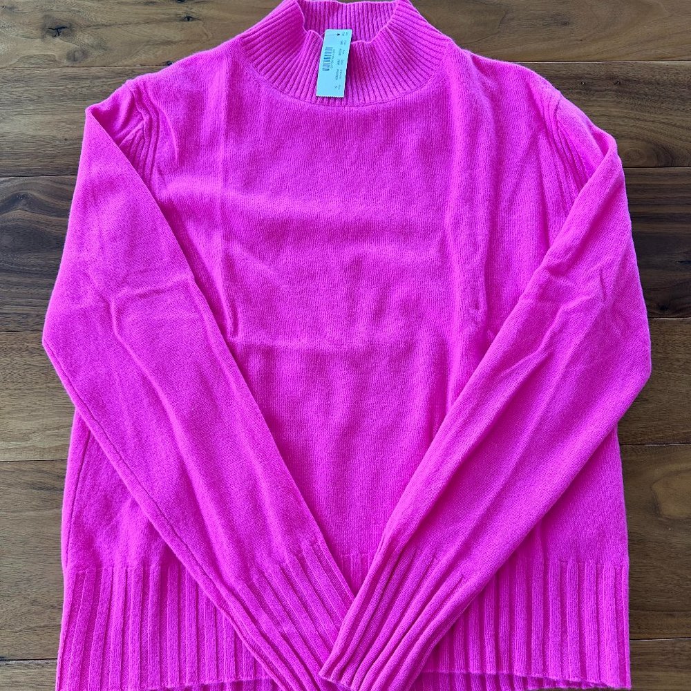 Jcrew Cashmere Mock Sweater - Neon Berry - Size Small